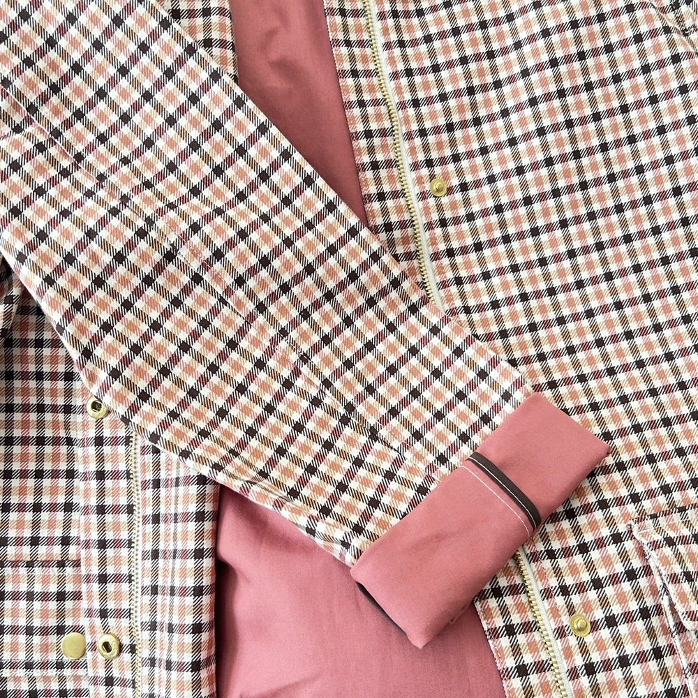 LOFT Barn Coat with Contrast Corduroy Collar - Beige/Navy/Brown - Picture 8 of 10